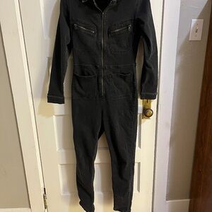 Free People BLACK Lennox Jumpsuit (Medium)